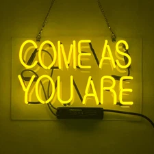 Come As You Are Neon Sign Light Beer Bar Pub Wall Hanging Nightlight Gift 20"