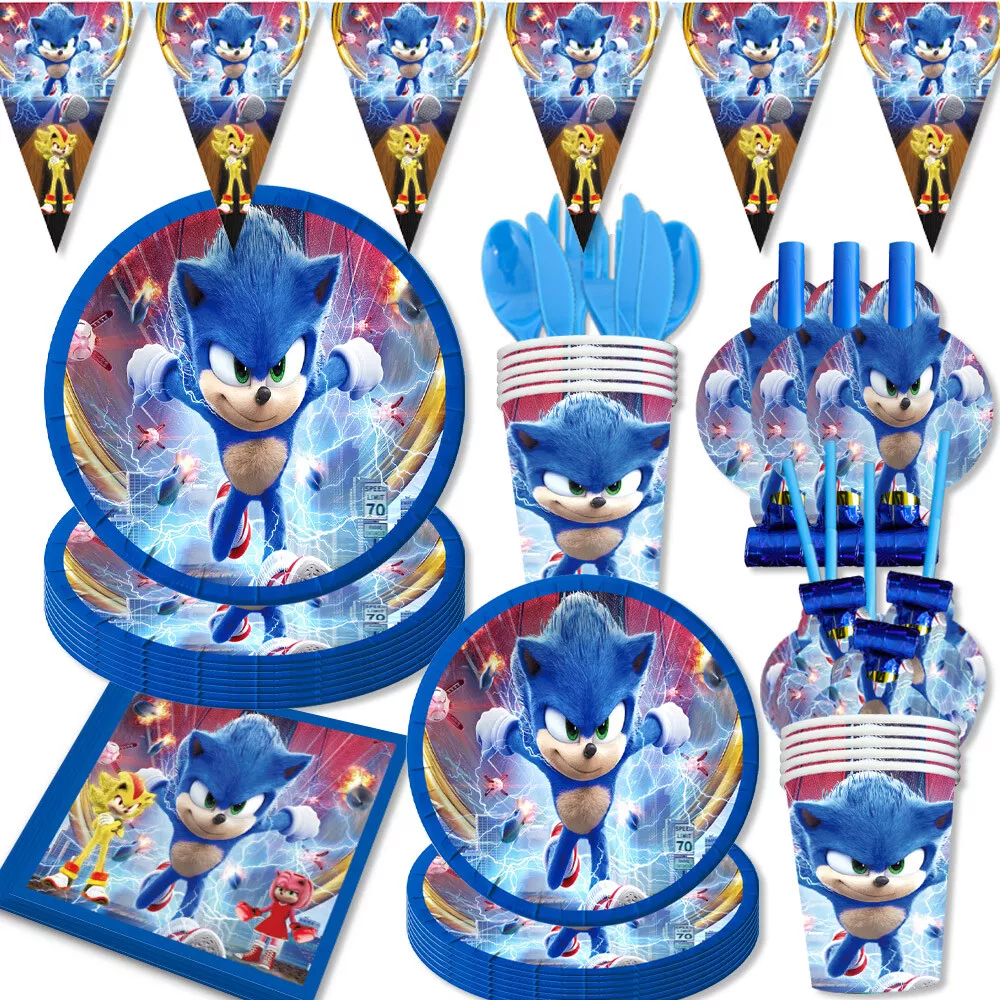 Sonic The Hedgehog Birthday Party Supplies Tableware Decor Plates