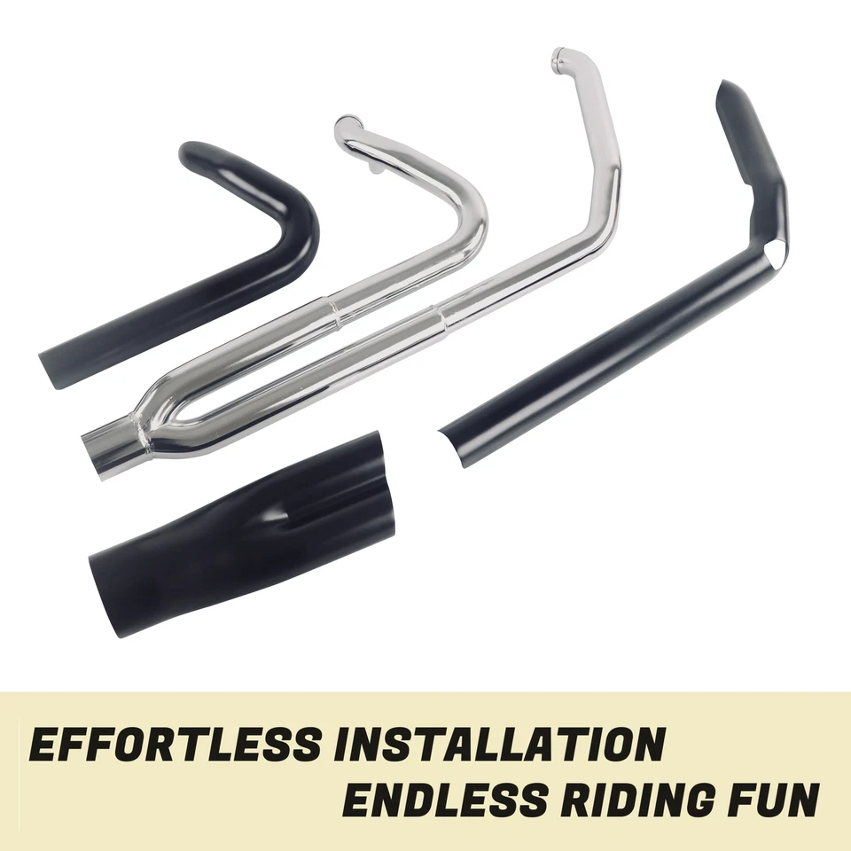 Tubo de escape negro 2 en 1 para Harley Davidson 2017-UP Touring Street Glide Foto 4 de 4