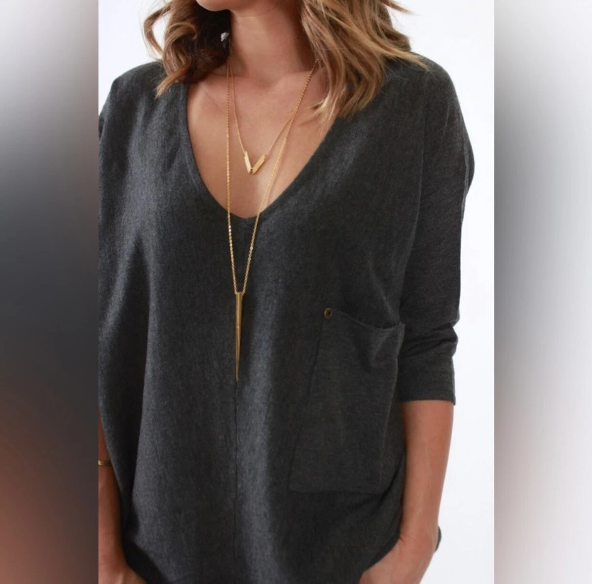 Kerisma Raven Dolman Sleeve Sweater Gray Size M L eBay