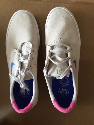 Nike SB Shane O’Neill T Summit White Pink Racer Blue Men 10.5 Skate Shoe Sneaker