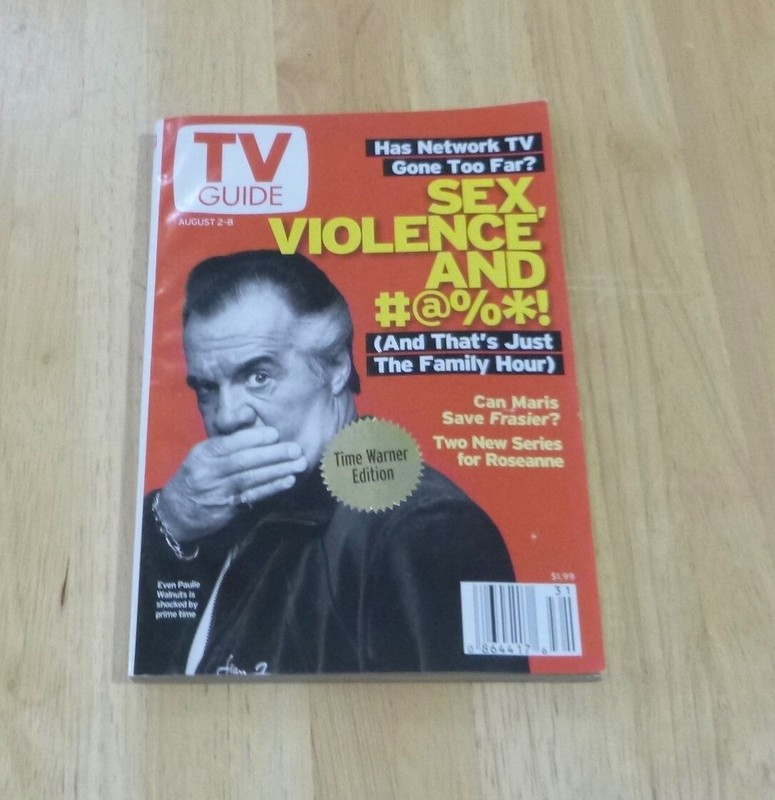 TV GUIDE August 2-8  2003 Paulie Walnuts Cover Sex Violence  Charlotte NC  Metro