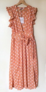 glamorous polka dot midi dress