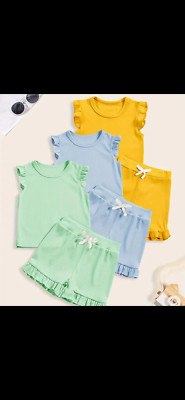 Charming Girls 6 Pcs Fashion Set with Tops, Dress, Leggings, and Cardigan for Pl