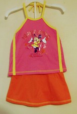DISNEY GIRL 24MO "MINNIE MOUSE" SUMMER SKIRT/HALTER TOP ORANGE/PINK NWT