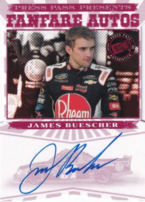 PRESSEAUSWEIS 2013 FANFARE JAMES BUESCHER #FFA-JB2 22/99 ROTE AUTOGRAMMKARTE