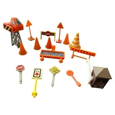 Micro Machines Traffic Cones Road Signs Construction Lot