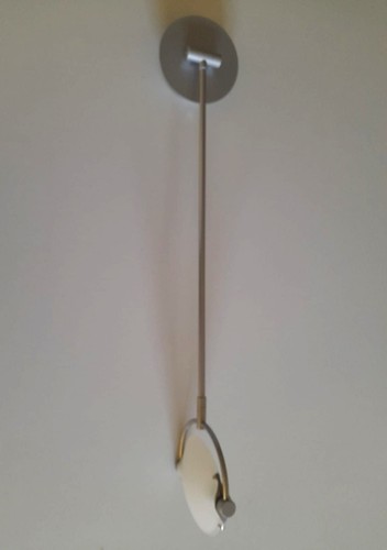 Lampadario Moderno vintage In Metallo Laccato Grigio 1 Luce orientabile Vetro - Foto 5 di 6