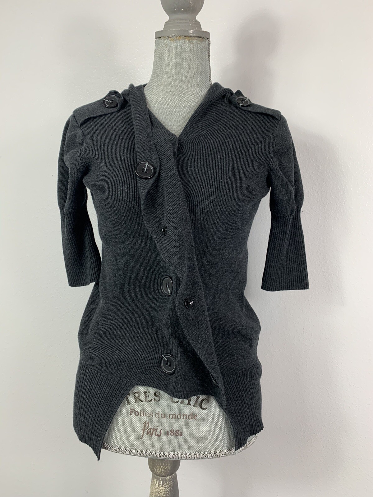 Simply Vera Wang Button Front Adjustable Hooded H… - image 1