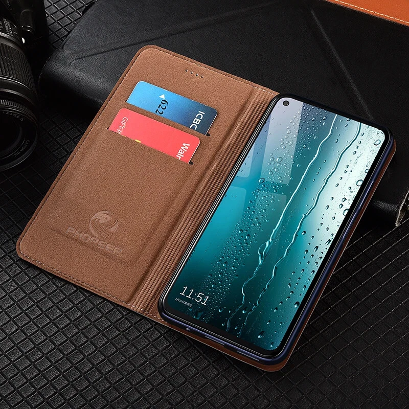 For OPPO Find X8 Pro X7 Ultra X6 Genuine Leather Magnetic Flip Wallet Book Case - Image 3 of 4