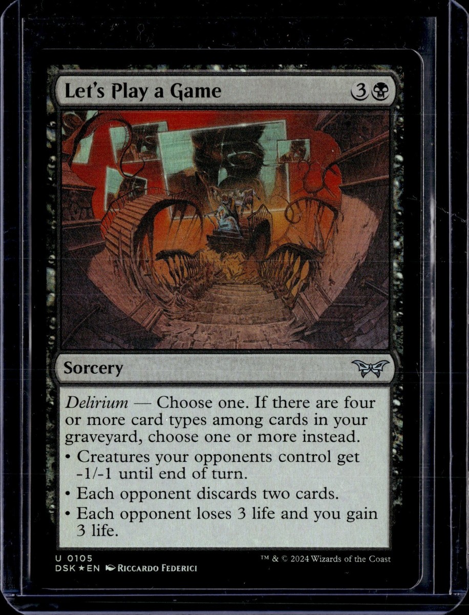 Let's Play a Game - 105- Foil - DSK - NM - MTG Magic the Gathering | eBay Let's Play a Game - 105- Foil - DSK - NM - MTG Magic the Gathering | eBay