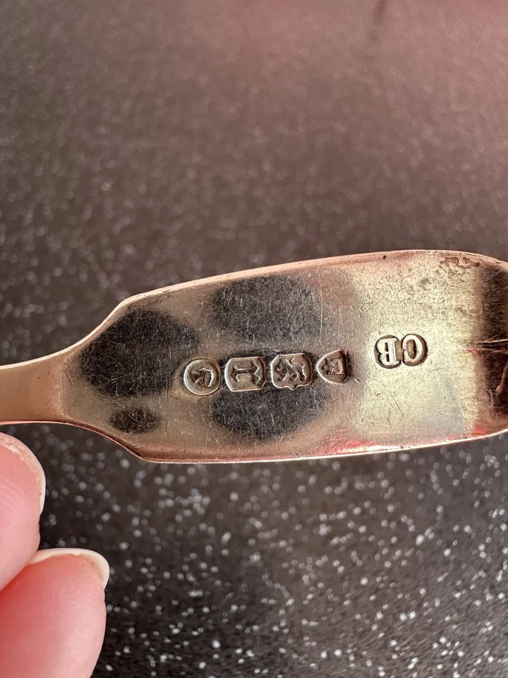 Antique 1872 Sterling Silver Spoon Letter G Victorian Fiddle Handle Teaspoon - Image 4 of 4