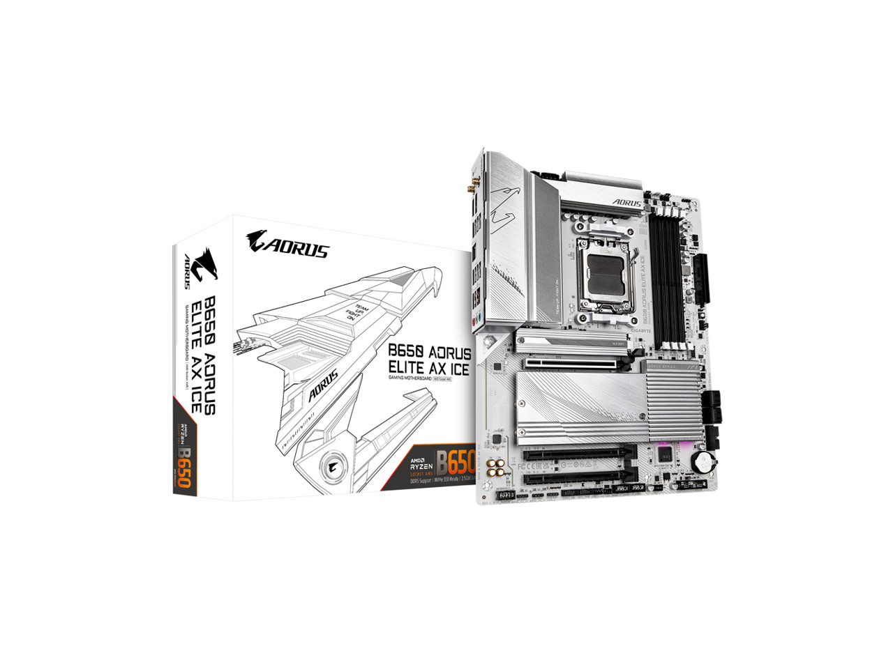 GIGABYTE B650 AORUS ELITE AX ICE AM5 LGA 1718 AMD B650 ATX Motherboard