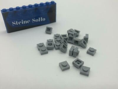 Lego (c) 25x 1x1 Platte - 3024 - hellgrau - light bluish gray -  plate