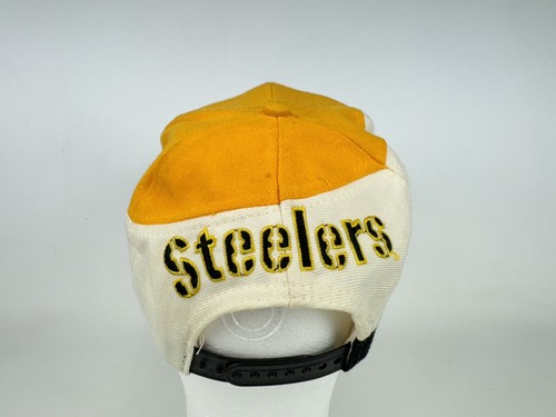 Vintage 90s Apex One Color Block Pittsburgh Steelers NFL Snapback Hat - Picture 3 of 7