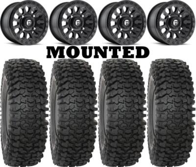 Kit 4 System 3 RC500 Tires 28x10-14 on Fuel Vector Matte Black D579 Wheels POL
