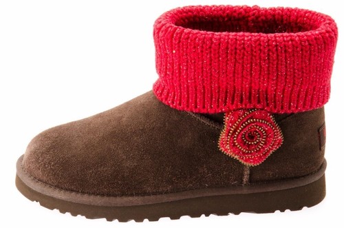 UGG KIDS MINI SOUTHERN BELLE BROWN SHEEPSKIN BOOTS SIZE US YOUTH 3/ EUR 33/ UK 2 - Picture 2 of 7