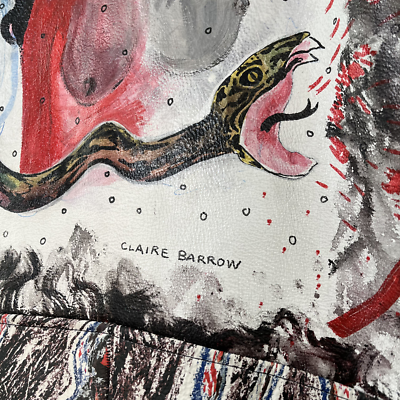 Claire Barrow Leather Painted Biker jacket Medium | eBay