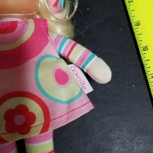 Corolle Doll 2005 Blond Hair Blue Eyes 8" soft Cloth Striped Body - 第 4/9 張圖片