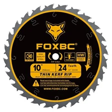 10-Inch Thin Kerf Ripping Table Saw Blade for Wood Cutting, 24-Tooth FTG