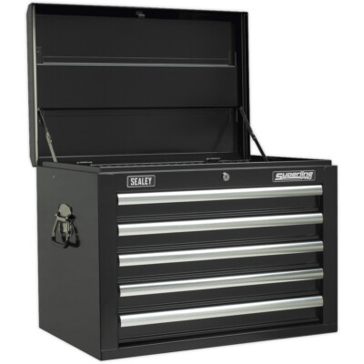 660 x 435 x 490 mm SCHWARZ 5 Schubladen Topchest Werkzeugtruhe Aufbewahrung - Hochglanz