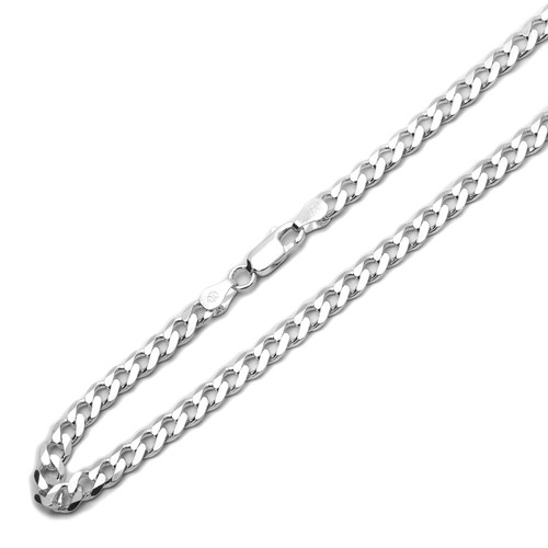 Men Women 7mm Sterling Silver Chain 