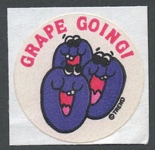Vintage 1980s Trend Scratch And Sniff Matte Grape Going Stinky Stickers Single
