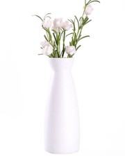 WHJY 8 inch Nordic White Minimalist Matte Handmade Ceramic Vases, Japanese Ze...