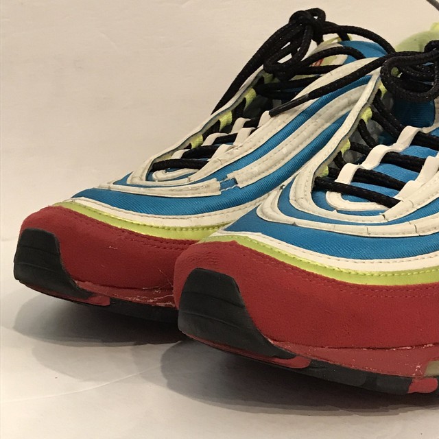 pink yellow blue air max 97