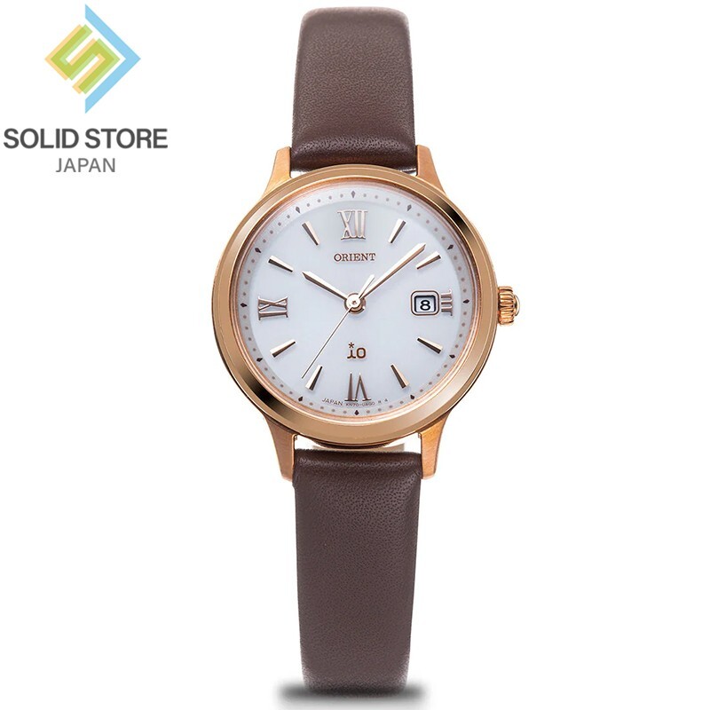 ORIENT iO Natural & Plain RN-WG0410S Solar Watch Brown Leather