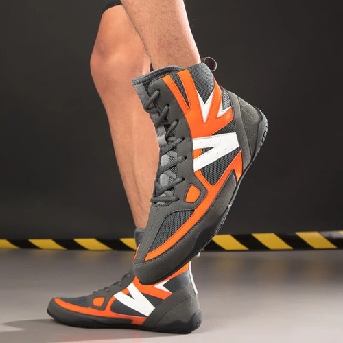 High Top Boxing Shoes Men Women Professional Breathable Wrestling Shoes - Picture 5 of 26