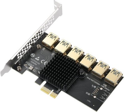 PCIE 1 bis 6 PCI Express RiserKarte, PCIE 1X bis 16X PCIESplitter USB 3.0Erwe...