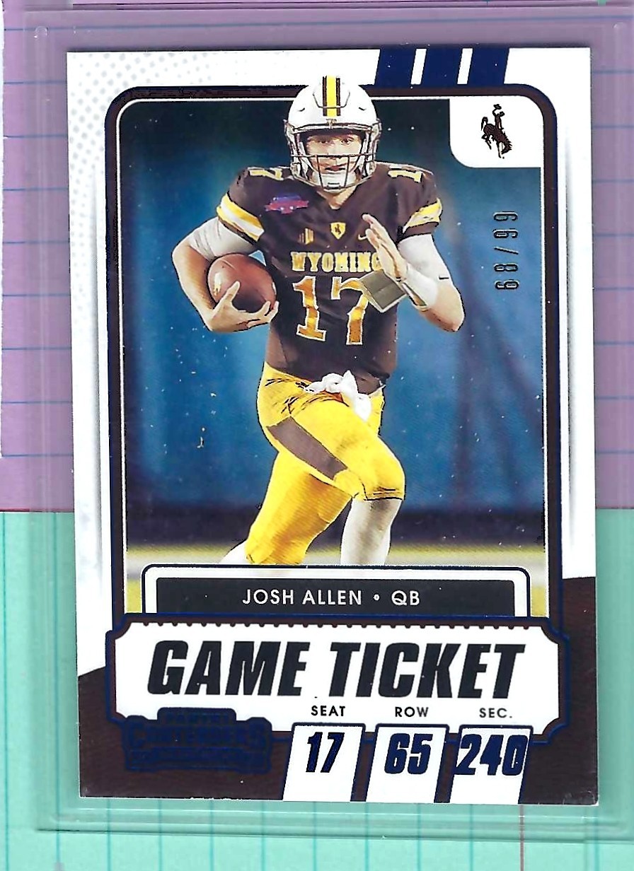 2021 Panini Contenders Draft Picks - Josh Allen #5 Game Ticket Blue 68/99 Bills
