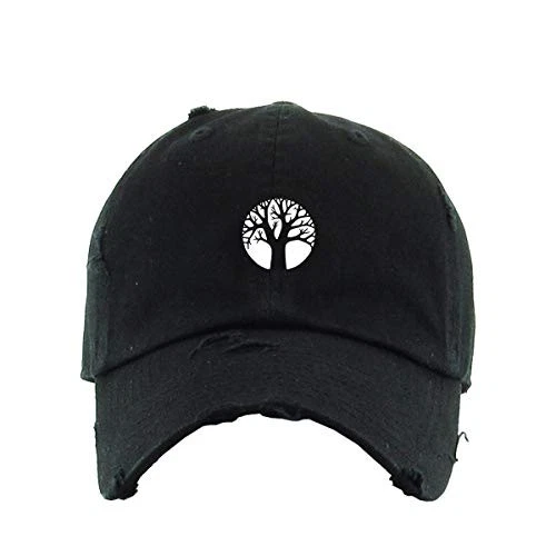Tree of Life Vintage Baseball Cap Embroidered Adjustable Distressed Dad Hat