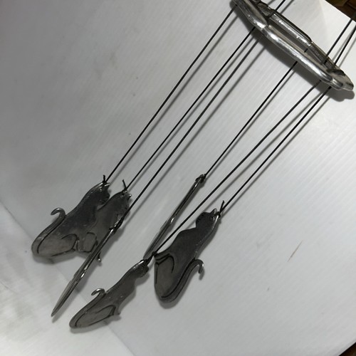 Sitting Cat Kitten Wind Chime Stainless Steel 1992 NCE China/u6b