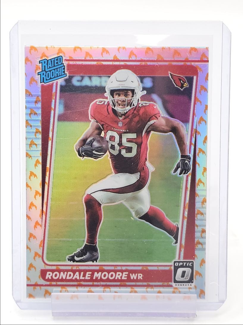RONDALE MOORE 2021 DONRUSS OPTIC RATED ROOKIE FIRE PRIZM #217 RC Q6988