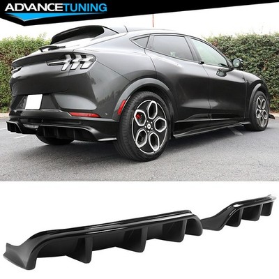 Fits 21-24 Ford Mustang Mach-E GT Gloss Black Rear Bumper Lip Diffuser Valance