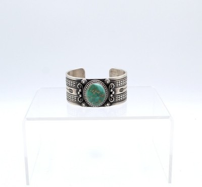 Delbert Gordon Navajo Dine' sterling silver Royston turquoise cuff bracelet 92g