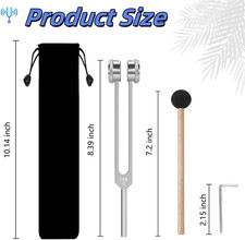 128 Hz Tuning Fork for Healing Chakra, Weighted Aluminum Alloy Fork with Sili...