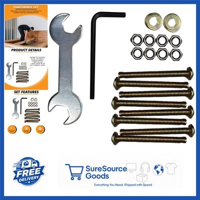 42 Pcs Bed Frame Hardware Set Metal Screws Bolts Easy to Assemble Modern Style