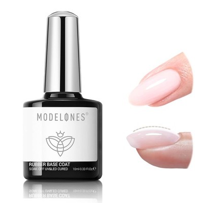 Modelones Builder Rubber Base Gel for Nails, Light Milky Baby Pink 6 in One Nude