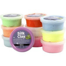 Silk Clay Basic ll , Assorted Colours , 10 x 40 g 1 Multicolor