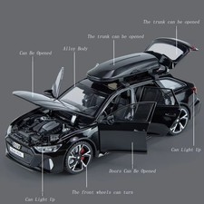 Audi RS6 Diecast Model Car Alloy Toy Sound Light Open Doors Gift