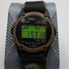 Vtg Brown Timex Expedition Alarm Chronograph Digital Watch w/ Indiglo