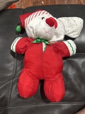 1991 Fisher Price The Puffalumps White Red Puppy Dog 12  Christmas Plush 8126