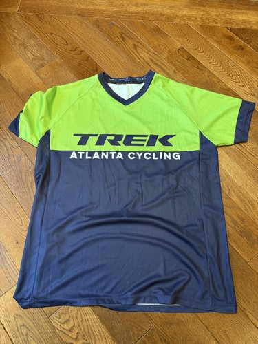 TREK Atlanta Cycling Jersey Mens Short Sleeve Navy Green Cycling Shirt