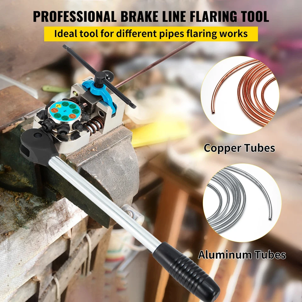 Brake Line Flaring Tool 45° Double Flares for 3/16" 1/4" 5/16" 3/8" Tube  - Image 2 of 4