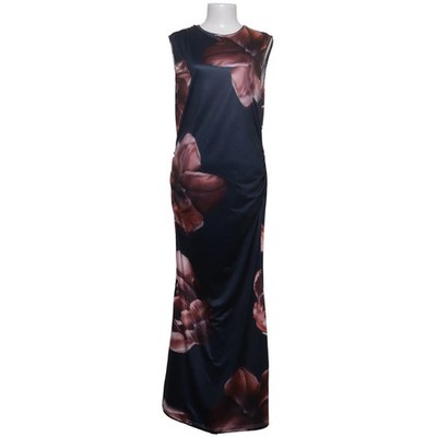 Shein, Maxikleid, Größe: 44, Schwarz/Mehrfarbig, Elasthan/Polyester, Blumen #SSl