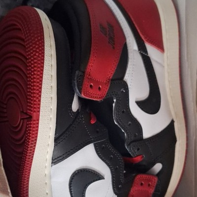 Nike Air Jordan 1 High Top Unisex Kids Sneakers Black White Red