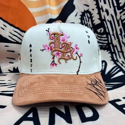 Los Angeles Dodgers Pink Sakura Embroidery Men's Baseball Cap Adjustable
